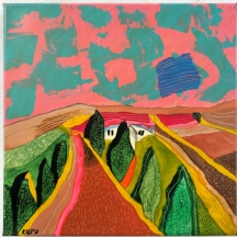 עודד פיינגרש (נ. 1938, Oded Feingersh) - אקריליק על בד, 'מצפה בגליל', חתום