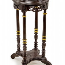 מעמד דקורטיבי לעציץ פסל או מנורה עשוי עץ וזכוכית