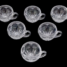 סט של שש כוסות פונץ' עשויות קריסטל מלוטש ביד