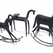 4 פסלי סוסים מברזל