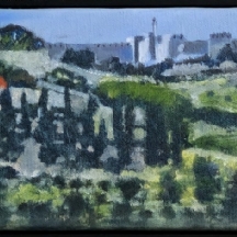 עודד פיינגרש (נ. 1938, Oded Feingersh) - 'נוף ירושלים עם מורדות ירוקים'