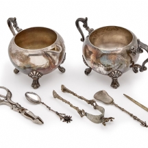 7 פרטי מתכת שונים מצופים כסף