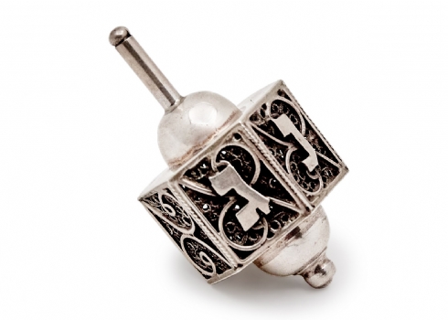 סביבון כסף עשוי בעבודת פיליגראן, חתום 925 (כסף סטרלינג)