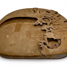 אבן דיו סינית מעוטרת בנוף טבעי חרוט עשויה חומר יצוק - כלי קליגרפיה מסורתי