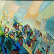 ליאון ינקו - נוף הררי, שמן על בד, חתום