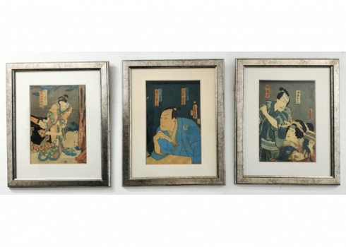 שלושה הדפסים יפניים עתיקים