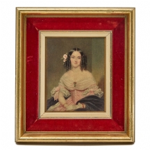 הדפס על פי ציור עתיק, חתום ומתוארך 1841 בפלטה