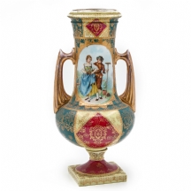 אגרטל פורצלן עתיק כפי הנראה אוסטרי או צ'כי בסגנון וינה הישן