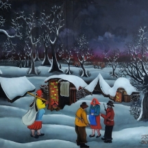 פרניו פיליבוביץ (צייר נאיבי, קרואטי Franjo Filipovic) - ציור נאיבי, על זכוכית