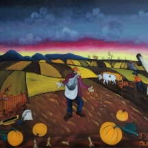 פרניו פיליבוביץ (צייר נאיבי, קרואטי Franjo Filipovic)  ציור נאיבי, על זכוכית