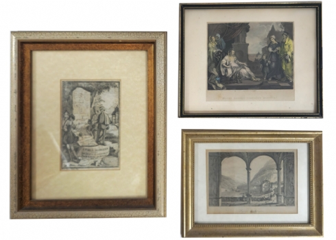 שלושה תצריבים עתיקים ממוסגרים