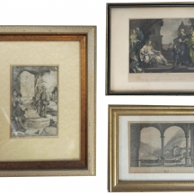 שלושה תצריבים עתיקים ממוסגרים