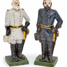 זוג תומכי ספרים אמריקאים עשויים ברזל יצוק וצבוע אמייל