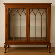 וטרינה אנגלית עתיקה עשויה עץ וזכוכית