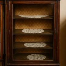 וטרינה אנגלית עתיקה עשויה עץ וזכוכית