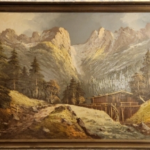 נוף טירולי, שמן על לוח חתום