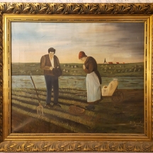 ציור גדול שמן על בד, חתום