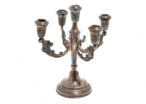 פמוט כסף רב קני (קנדלברה), מתוצרת אצעדה (Ezada), עשוי כסף 'סטרלינג' חתום (925)