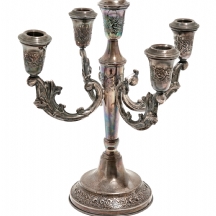 פמוט כסף רב קני (קנדלברה), מתוצרת אצעדה (Ezada), עשוי כסף 'סטרלינג' חתום (925)