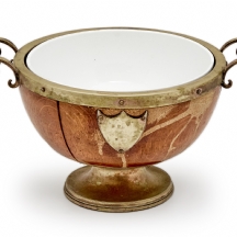 קערת סלט אנגלית עתיקה (ויקטוריאנית) מהרבע האחרון של המאה ה-19, עשויה עץ ומתכת