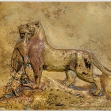 תבליט ברונזה גרמני עתיק על פי מודל מאת: אוגוסט ניקולא קיין