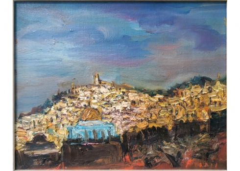 יצחק פרנקל פרנל (1899-1981) - נוף ירושלים, שמן על בד, חתום