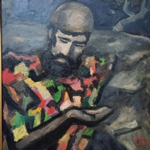 מוזס לוי Moses Levi (1885-1968) - 'גבר מזוקן בחולצה צבעונית'