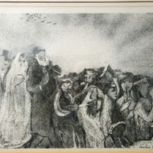 אנטולי קפלן (1902-1980, Anatoli Kaplan) - חתונה יהודית, ליטוגרפיה חתומה בעיפרון