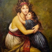 ציור על פי ציור המופת הידוע "דיוקן עצמי עם ז'ולי", שמן על בד חתום