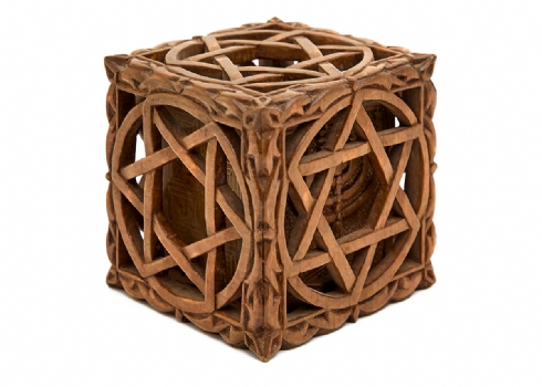 קישוט שולחני מעוצב כתיבת פאזל עשוי עץ מגולף בעבודת יד