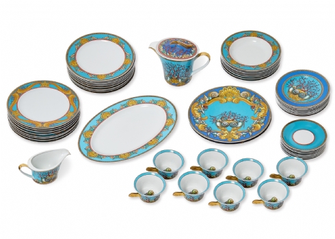 חלקי סט פורצלן, גרמני איכותי מתוצרת רוזנטל (Rosenthal) בעיצוב ורסצ'ה (Versace)