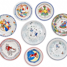 4 סטים לתינוק הכוללים ספל, צלחת וקערה