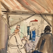 רפאל מוהר (Raphael Mohar) – 'שני רוכלים ערבים בשוק הפשפשים ביפו'