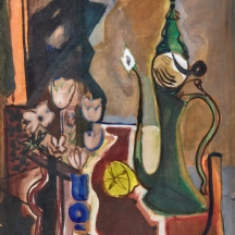 יחזקאל שטרייכמן (Yehezkel Streichman) – 'טבע דומם עם קנקן ירוק וחצי לימון'