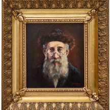 'דמות יהודי', שמן על לוח חתום, נתון במסגרת מוזהבת