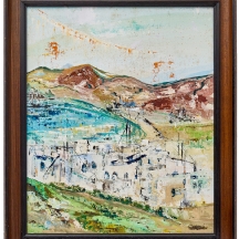 'כפר דייגים לבן', שמן על בד צרפתי, לא חתום