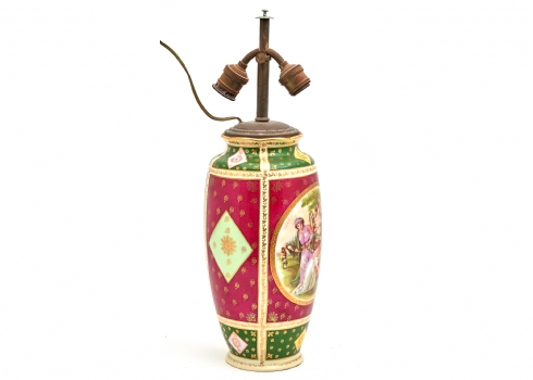 בסיס למנורה שולחנית עשוי אגרטל פורצלן צ'כי בסגנון וינה הישן