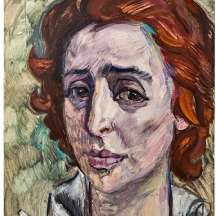 אנה זילברמן (Anna Zilberman, 1935-2000)  'דמות אישה', שמן על לוח