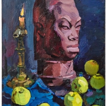 אנה זילברמן (Anna Zilberman, 1935–2000) – 'טבע דומם עם ראש פסל אפריקא׳