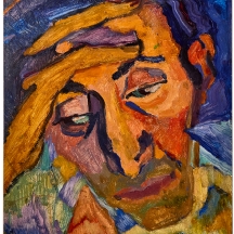 אנה זילברמן (Anna Zilberman, 1935-2000)  'פורטרט גבר עם יד על המצח׳