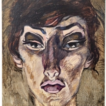 אנה זילברמן (Anna Zilberman, 1935–2000) – 'פורטרט אישה על רקע אפור'