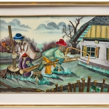 פרניו פיליבוביץ (קרואטי, Franjo Filipovic) - ציור נאיבי, על זכוכית