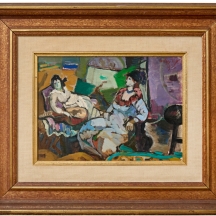 משה רוזנטליס (Moshe Rosenthalis) - 'שתי נשים' - שמן על בד צרפתי