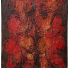 מאיר שטיינגולד (Meir Steingold) – 'זוג באדום' – שמן על בד, חתום, לא ממוסגר