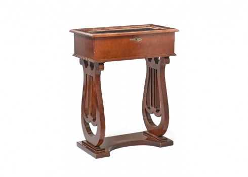 רהיט תצוגה קטן עשוי עץ וזכוכית