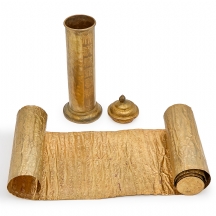 מגילה סינית (Sutra) עתיקה עשויה נחושת מצופה זהב