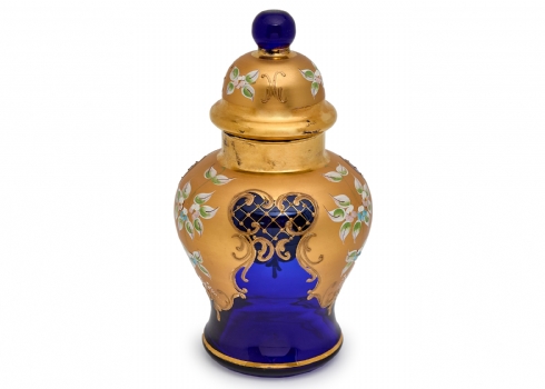 צנצנת זכוכית בוהמית מוראנו בסגנון Tre Fuochi