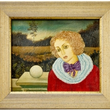 מאיר פיצ'חדזה - כפי הנראה שמן על לוח ממוסגר תחת זכוכית חתום