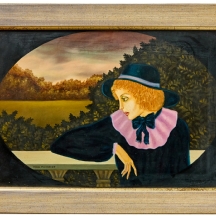 מאיר פיצ'חדזה - כפי הנראה שמן על לוח ממוסגר תחת זכוכית, חתום