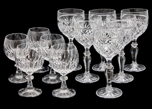 2 חלקי סט של כוסות קריסטל